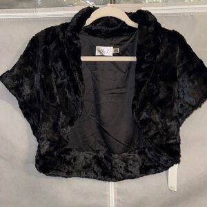 Eliza J Luxe Black Teddy Jacket